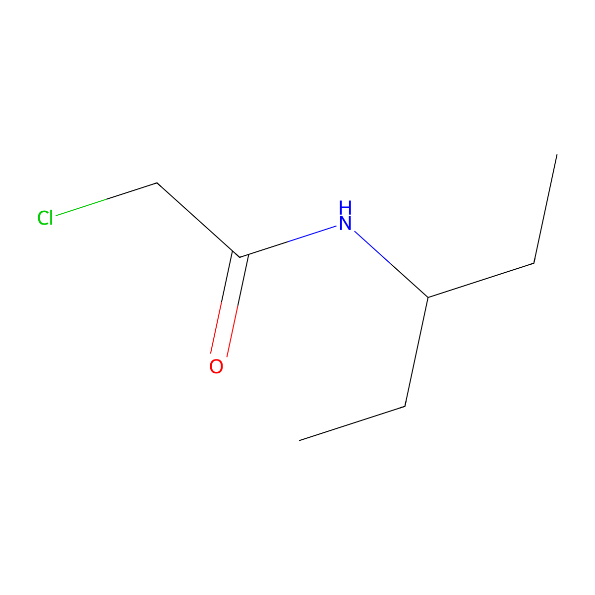 2-chloro-N-(pentan-3-yl)acetamide molecular structure, CAS 726154-35-4