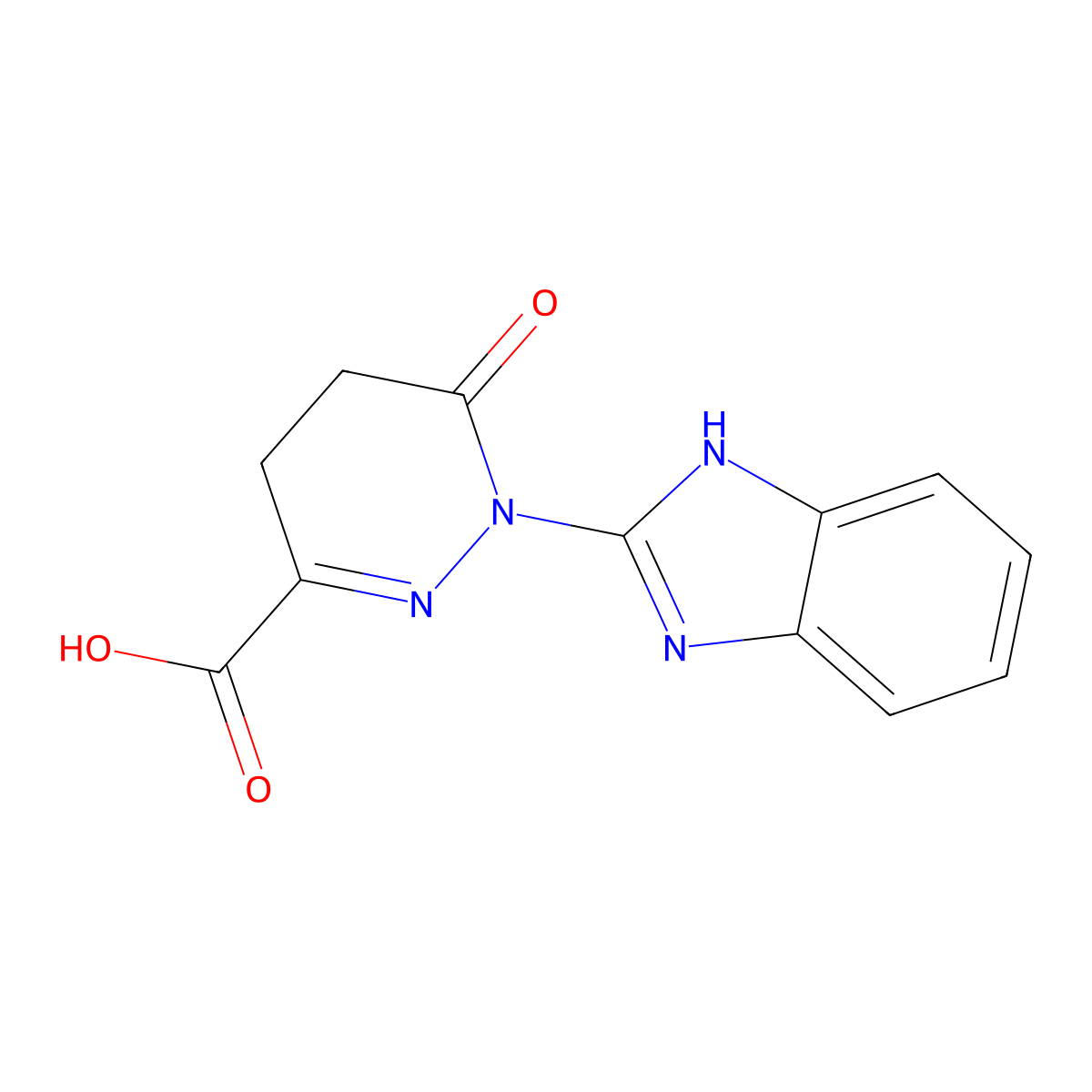 1-(1H-1,3-benzodiazol-2-yl)-6-oxo-1,4,5,6-tetrahydropyridazine-3-carboxylic acid molecular structure, CAS 726154-70-7