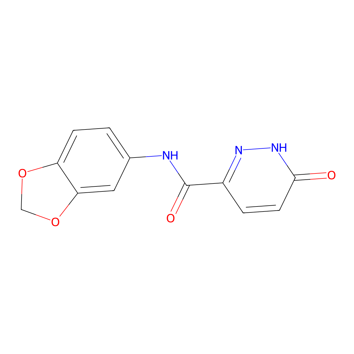N-(1,3-benzodioxol-5-yl)-6-oxo-1H-pyridazine-3-carboxamide molecular structure, CAS 726154-83-2