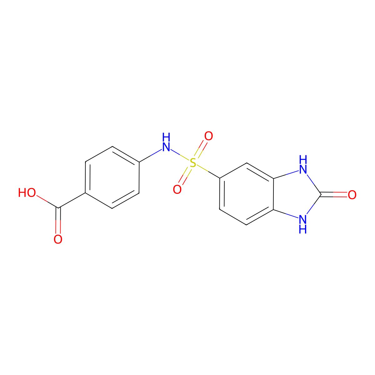 4-(2-oxo-2,3-dihydro-1H-1,3-benzodiazole-5-sulfonamido)benzoic acid molecular structure, CAS 726155-15-3