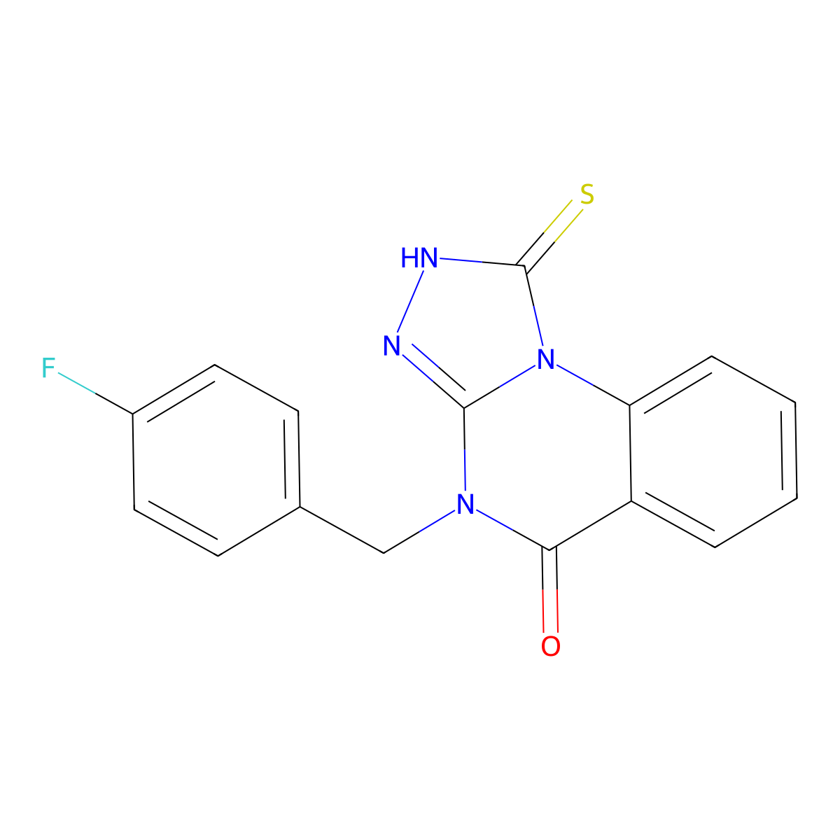 4-[(4-fluorophenyl)methyl]-1-sulfanylidene-2H-[1,2,4]triazolo[4,3-a]quinazolin-5-one molecular structure, CAS 726155-32-4