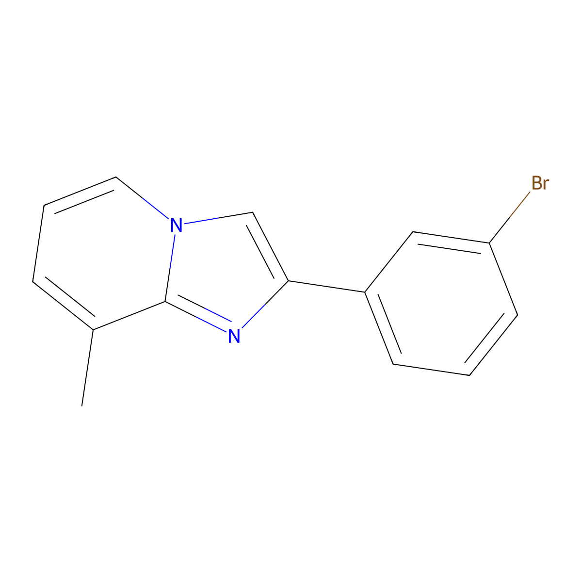 2-(3-Bromophenyl)-8-methylimidazo[1,2-a]pyridine molecular structure, CAS 726155-36-8