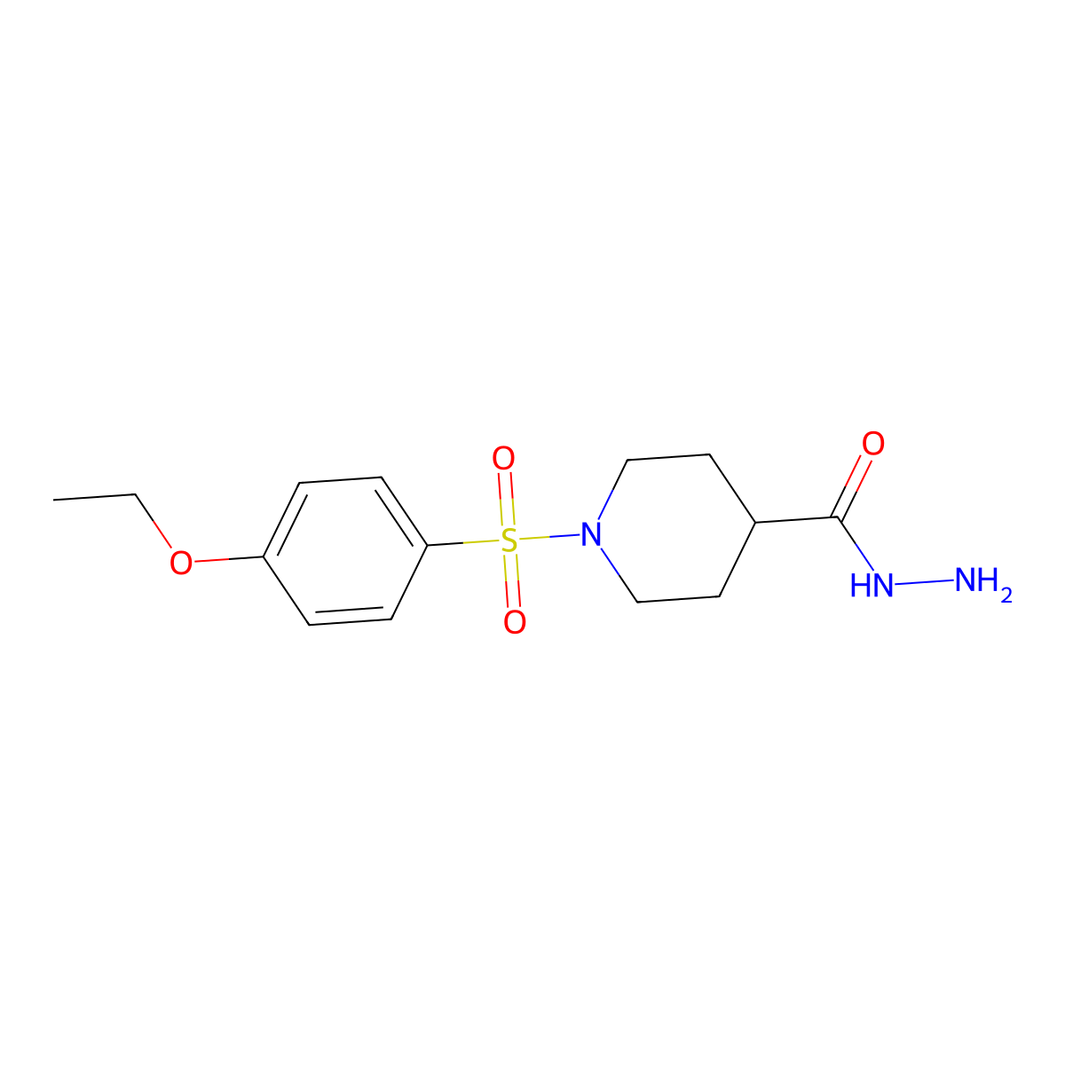1-(4-Ethoxybenzenesulfonyl)piperidine-4-carbohydrazide molecular structure, CAS 726156-92-9