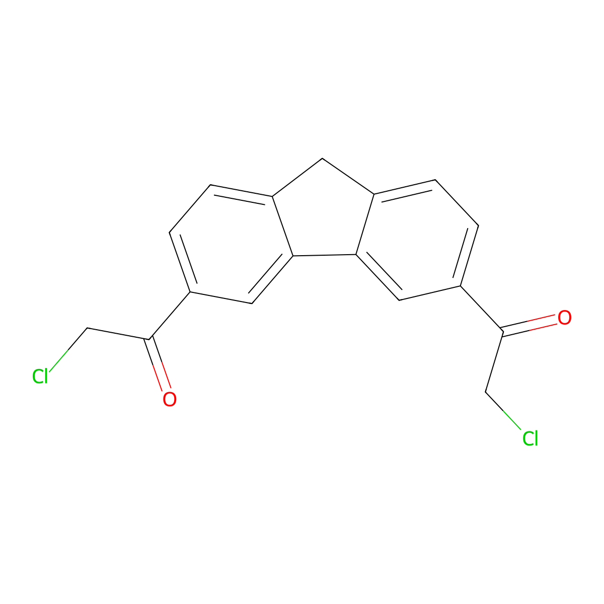2-chloro-1-[6-(2-chloroacetyl)-9H-fluoren-3-yl]ethan-1-one molecular structure, CAS 726156-98-5