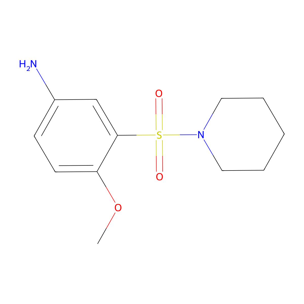 4-Methoxy-3-(piperidine-1-sulfonyl)aniline molecular structure, CAS 726157-16-0