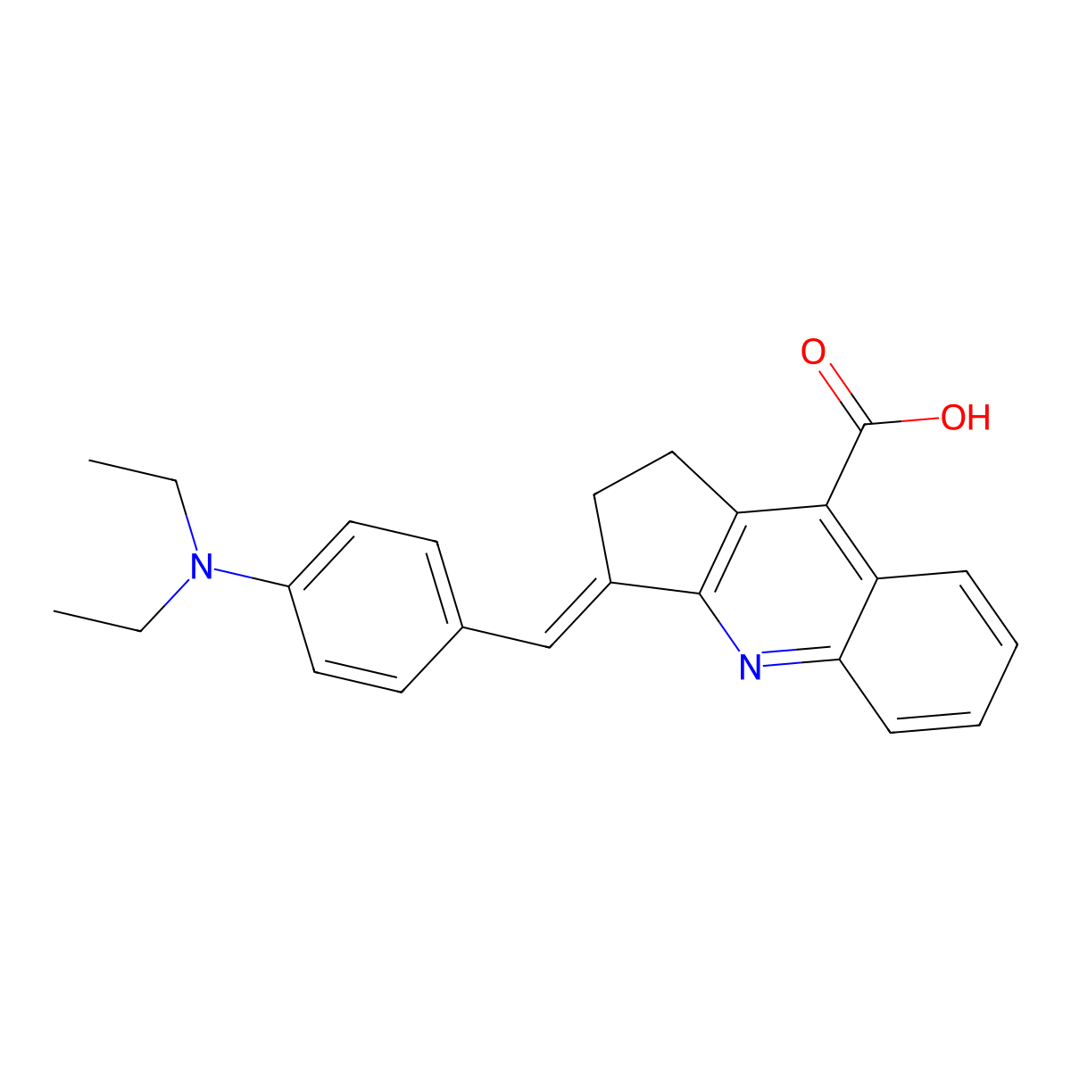 3-(4-Diethylamino-benzylidene)-2,3-dihydro-1H-cyclopenta[b]quinoline-9-carboxylic acid molecular structure, CAS 726157-44-4