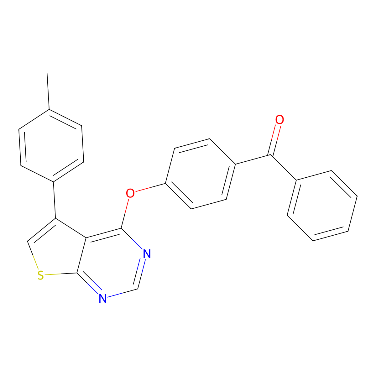 4-(4-Benzoylphenoxy)-5-(4-methylphenyl)thieno[2,3-d]pyrimidine molecular structure, CAS 726159-20-2