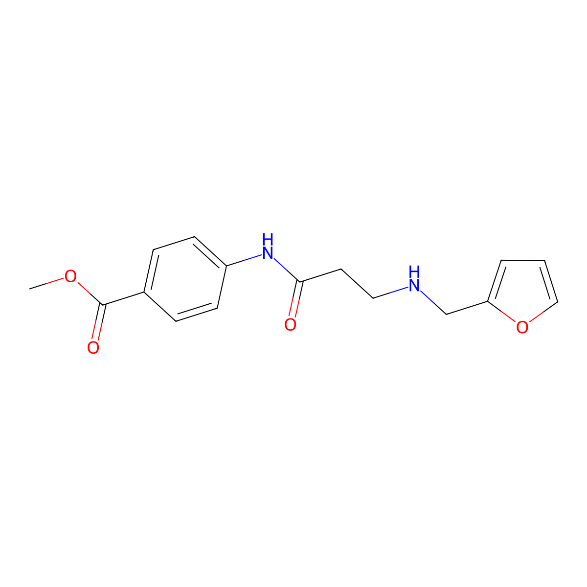 Methyl 4-{3-[(2-furylmethyl)amino]propanoylamino}benzoate molecular structure, CAS 726159-67-7