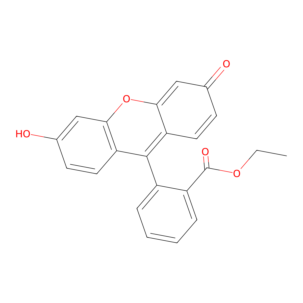 Ethyl 2-(6-hydroxy-3-oxo-xanthen-9-yl)benzoate molecular structure, CAS 72616-76-3