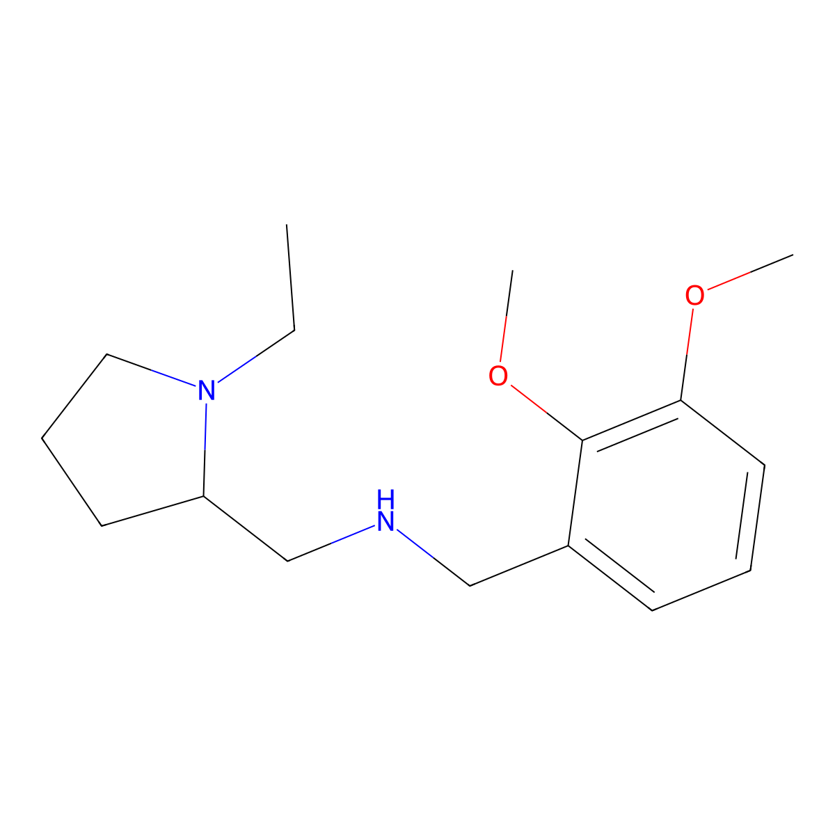 (2,3-Dimethoxy-benzyl)-(1-ethyl-pyrrolidin-2-ylmethyl)-amine molecular structure, CAS 726160-10-7