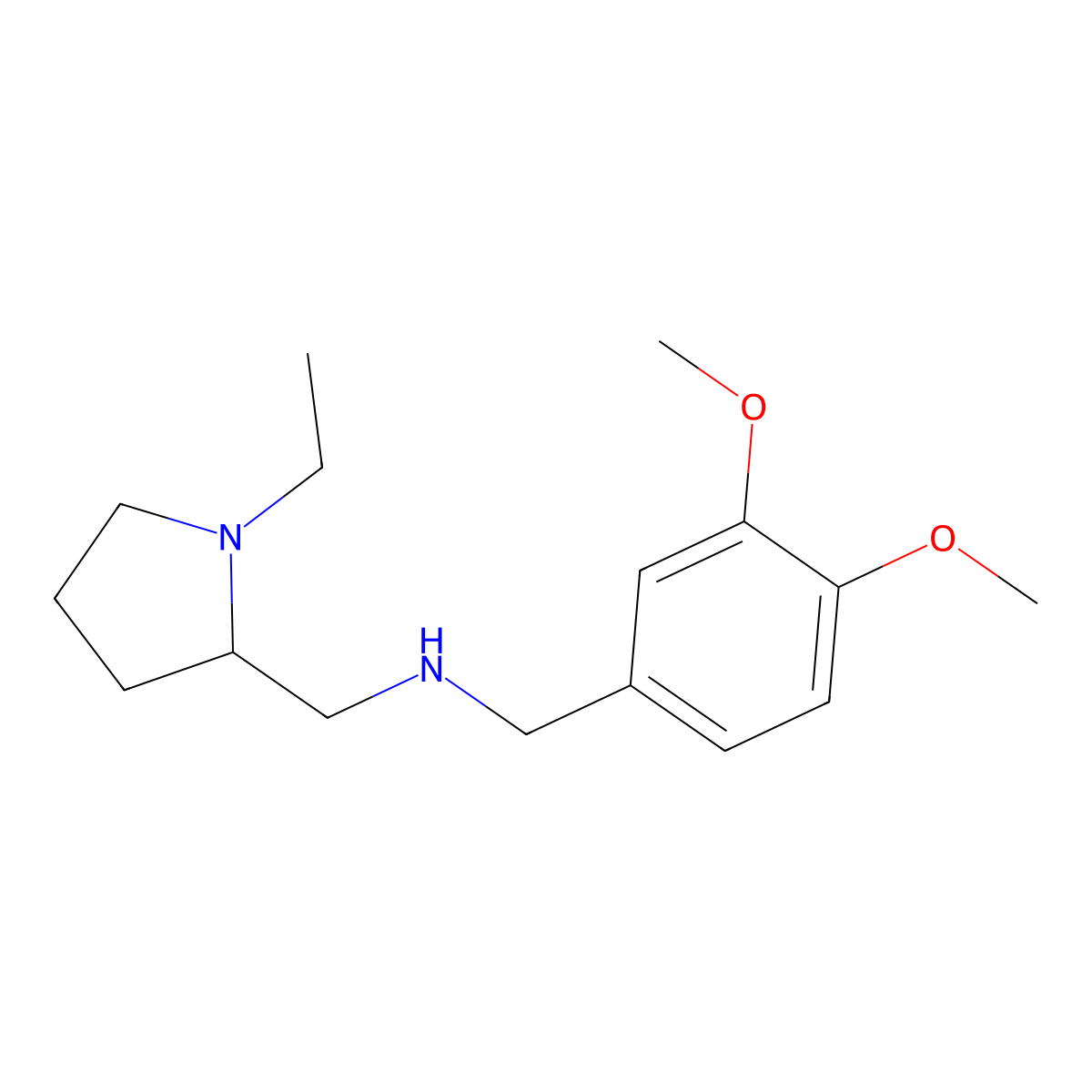 (3,4-Dimethoxy-benzyl)-(1-ethyl-pyrrolidin-2-ylmethyl)-amine molecular structure, CAS 726161-90-6