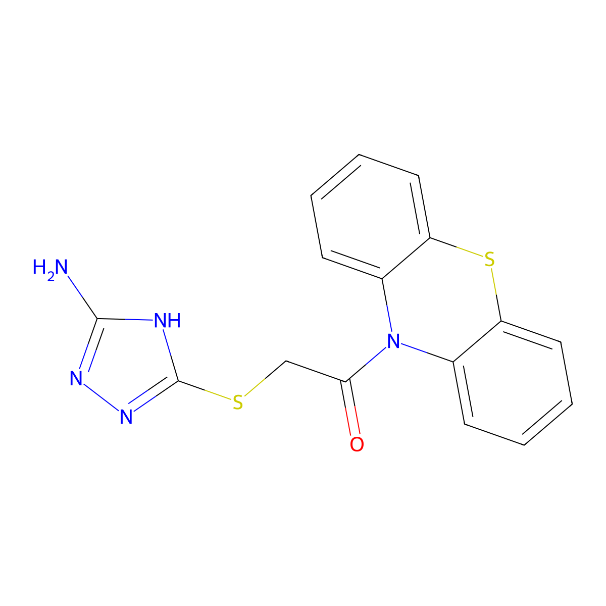2-[(5-amino-4H-1,2,4-triazol-3-yl)sulfanyl]-1-(10H-phenothiazin-10-yl)ethanone molecular structure, CAS 726164-92-7
