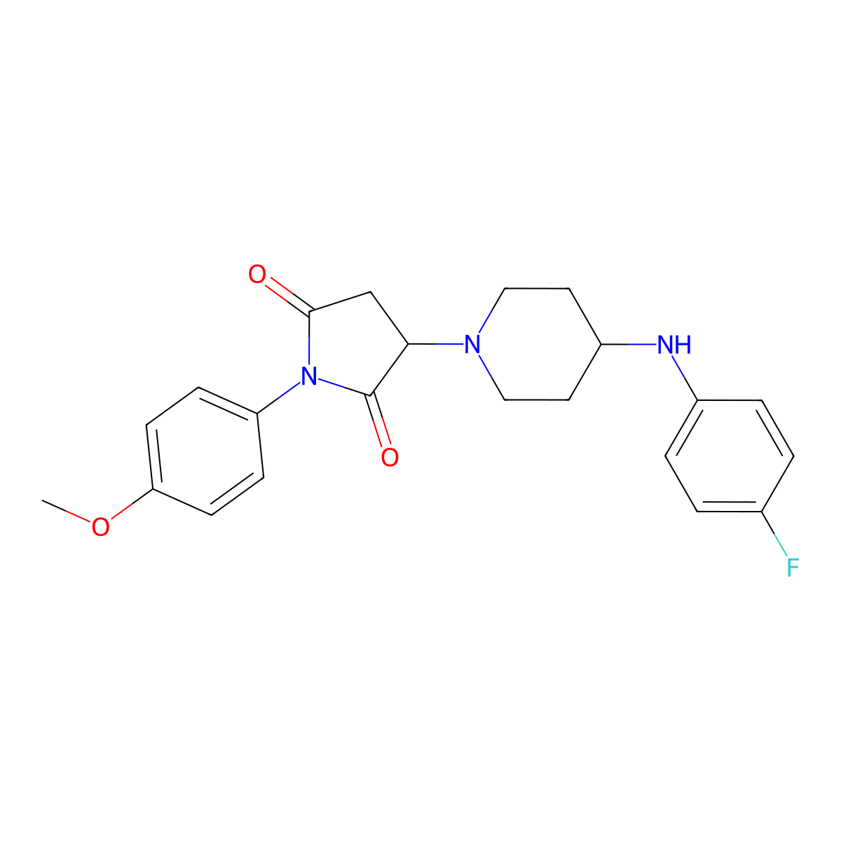 3-[4-(4-Fluoroanilino)piperidin-1-yl]-1-(4-methoxyphenyl)pyrrolidine-2,5-dione molecular structure, CAS 726166-61-6