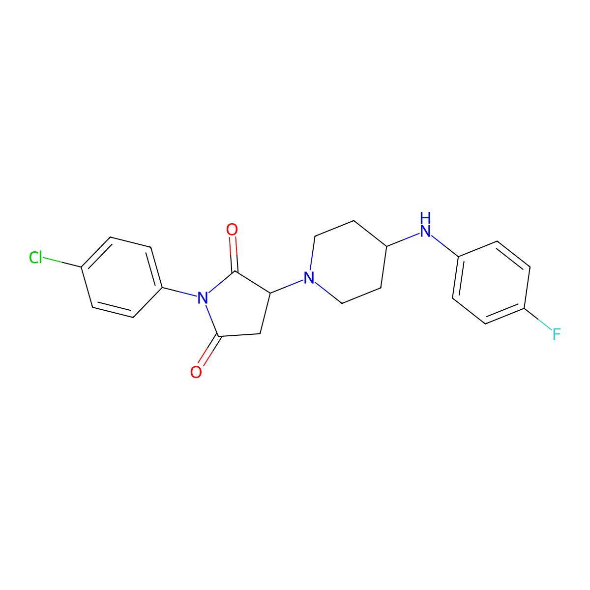 1-(4-Chlorophenyl)-3-[4-(4-fluoroanilino)piperidin-1-yl]pyrrolidine-2,5-dione molecular structure, CAS 726166-63-8