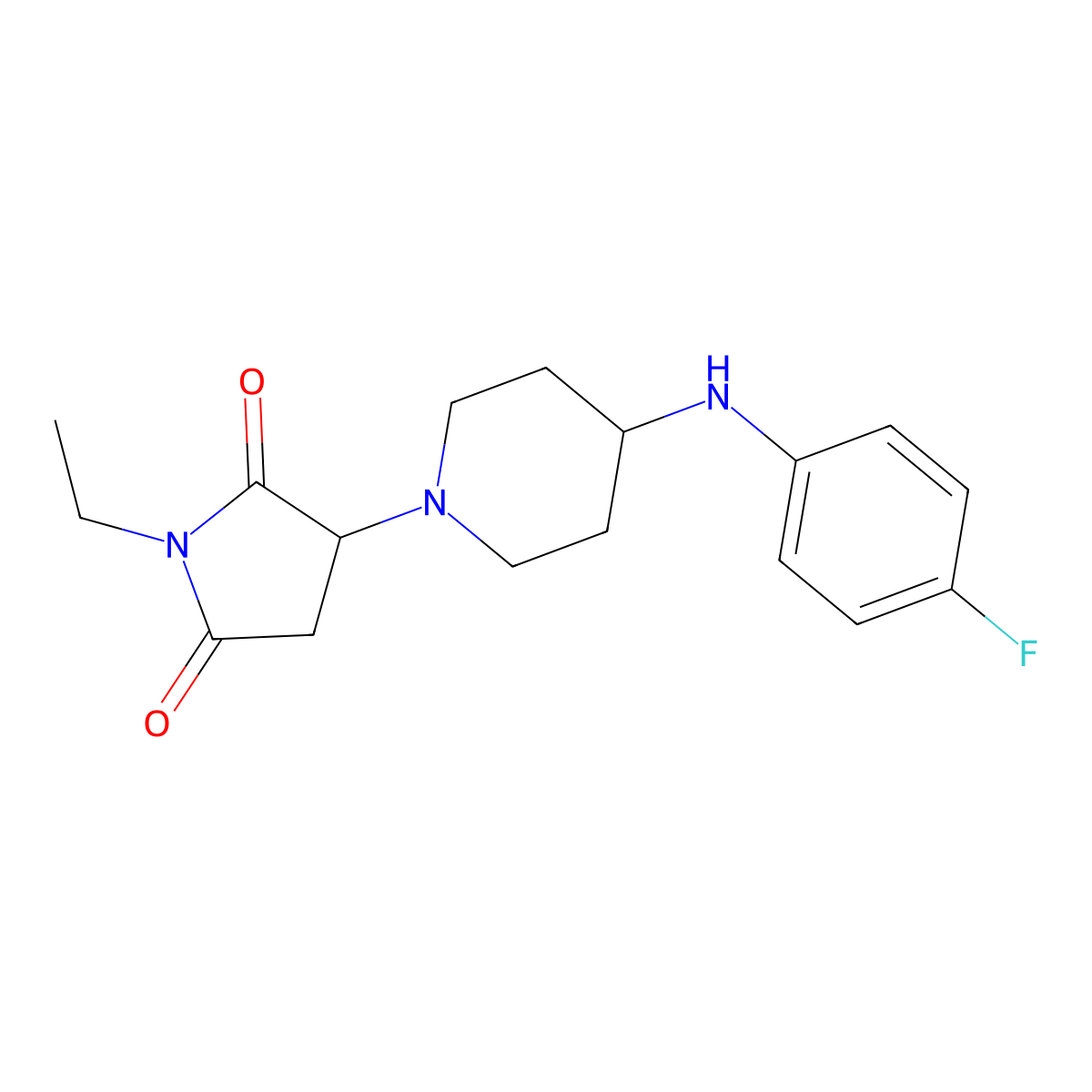 1-Ethyl-3-[4-(4-fluoroanilino)piperidin-1-yl]pyrrolidine-2,5-dione molecular structure, CAS 726166-67-2