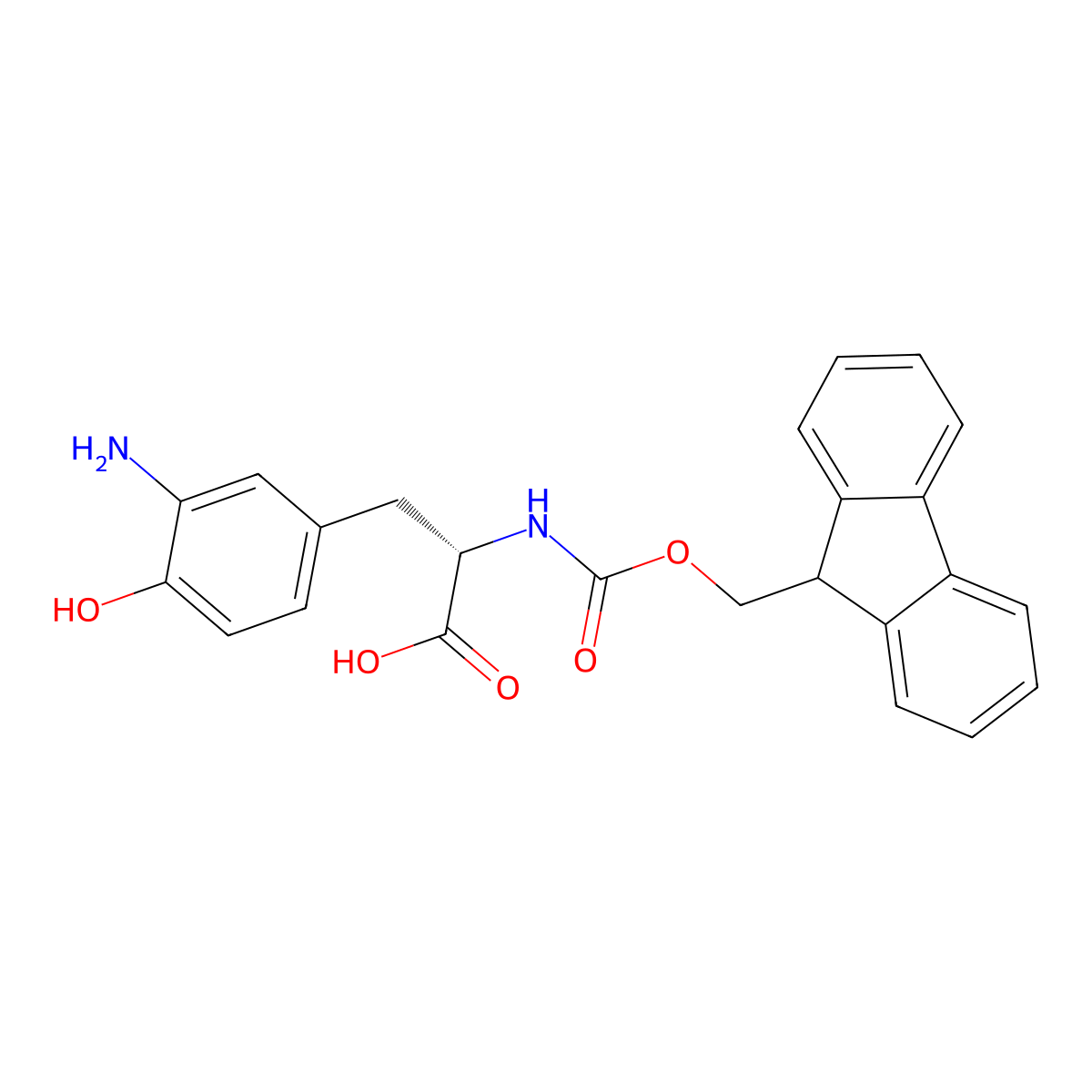 Fmoc-3-amino-L-tyrosine molecular structure, CAS 726181-70-0
