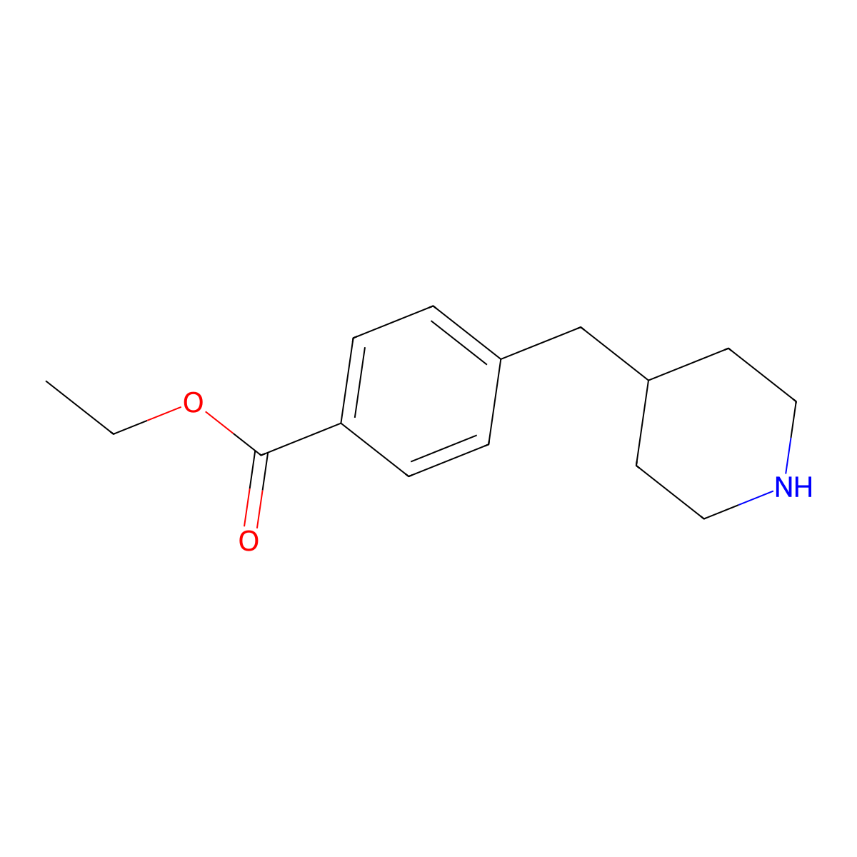 Ethyl 4-[(piperidin-4-yl)methyl]benzoate molecular structure, CAS 726185-51-9