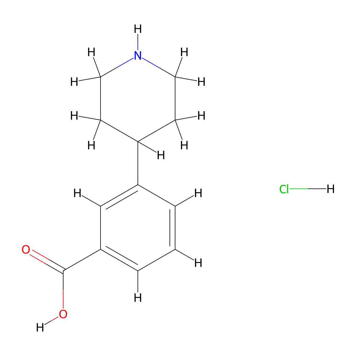 3-(Piperidin-4-yl)benzoic acid hydrochloride molecular structure, CAS 726185-55-3