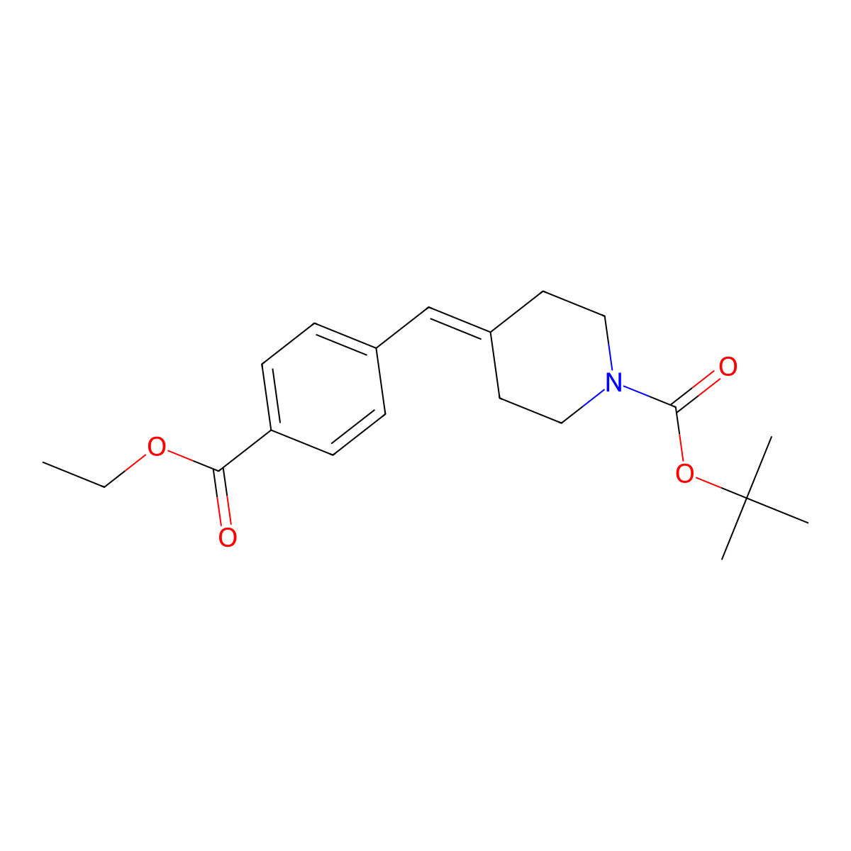 Ethyl 4-[(1-Boc-piperidin-4-ylidene)methyl]benzoate molecular structure, CAS 726185-65-5