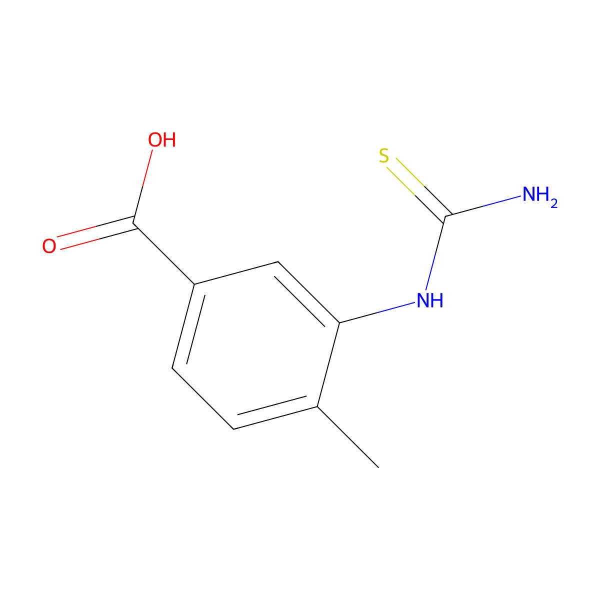 3-(Carbamothioylamino)-4-methylbenzoic acid molecular structure, CAS 726190-35-8
