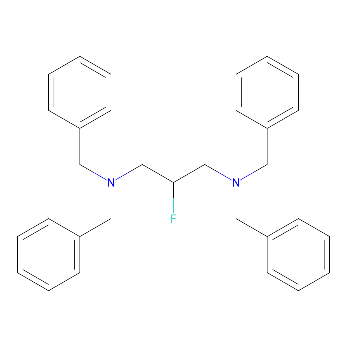 N1,N1,N3,N3-Tetrabenzyl-2-fluoropropane-1,3-diamine molecular structure, CAS 726190-66-5