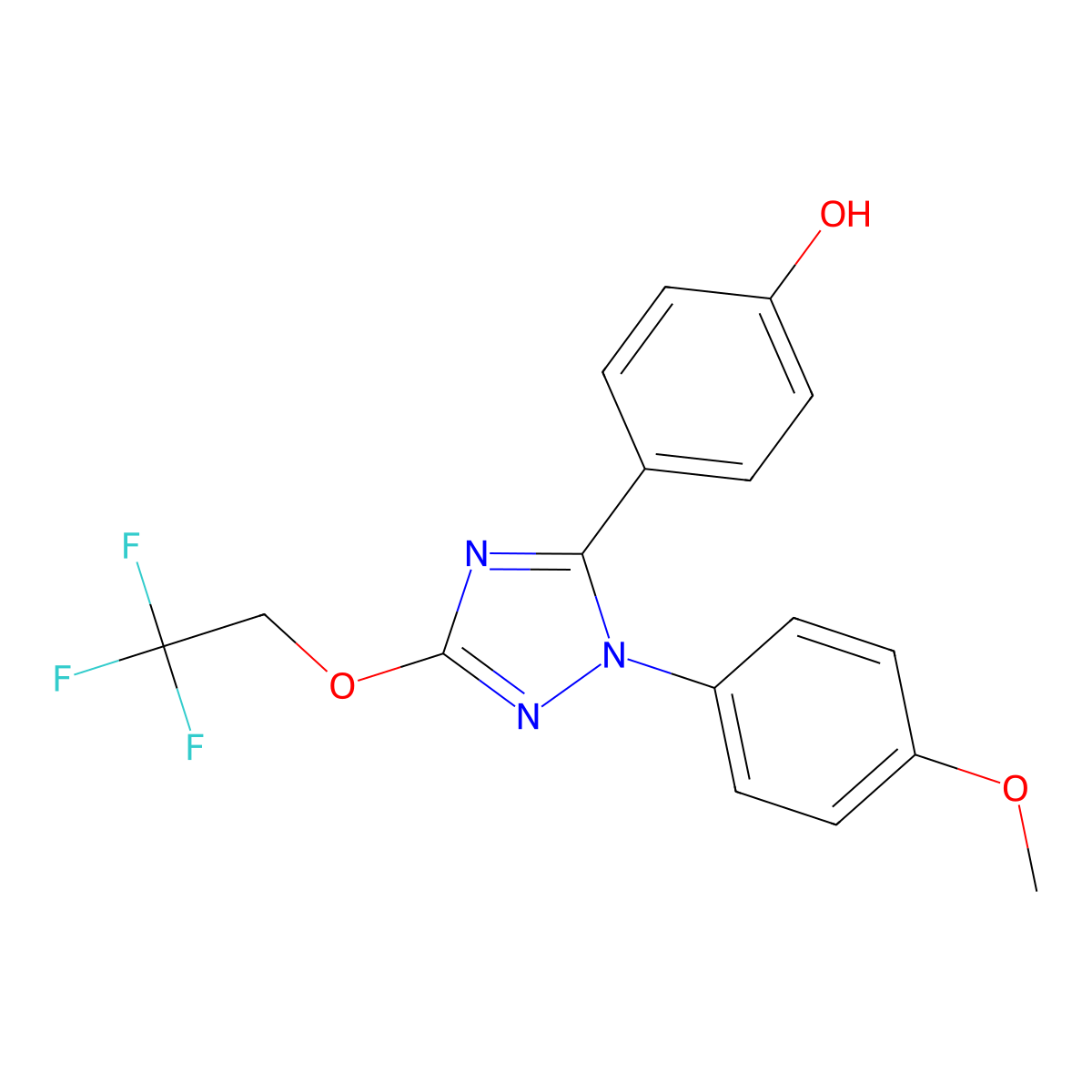4-(1-(4-methoxyphenyl)-3-(2,2,2-trifluoroethoxy)-1H-1,2,4-triazol-5-yl)phenol molecular structure, CAS 726196-75-4