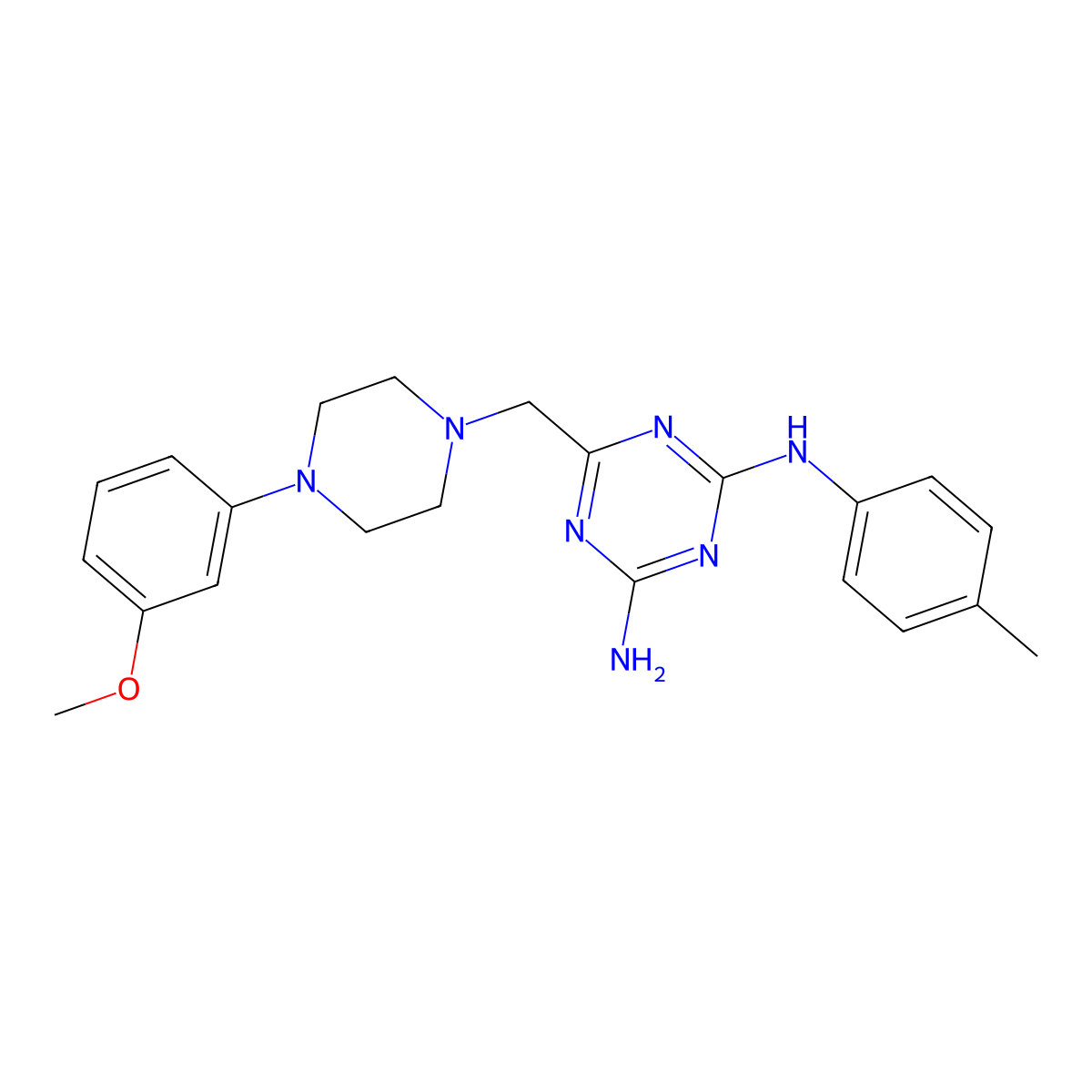 6-{[4-(3-methoxyphenyl)piperazin-1-yl]methyl}-N-(4-methylphenyl)-1,3,5-triazine-2,4-diamine molecular structure, CAS 726198-66-9