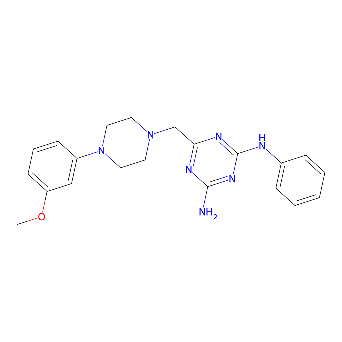 6-{[4-(3-methoxyphenyl)piperazin-1-yl]methyl}-N-phenyl-1,3,5-triazine-2,4-diamine molecular structure, CAS 726198-68-1
