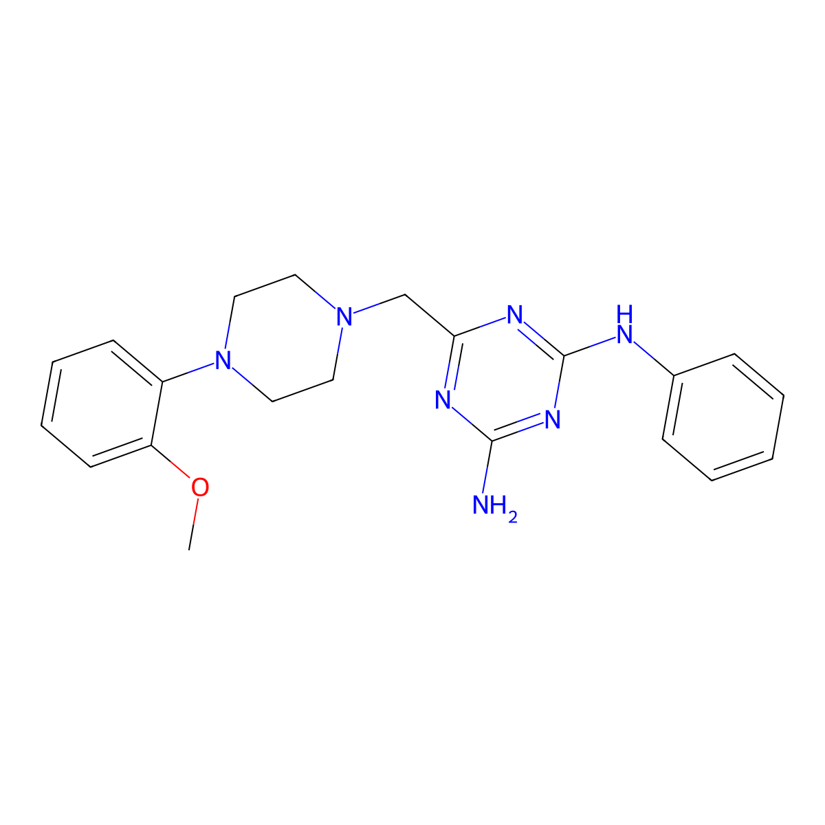 6-{[4-(2-methoxyphenyl)piperazin-1-yl]methyl}-N-phenyl-1,3,5-triazine-2,4-diamine molecular structure, CAS 726198-69-2