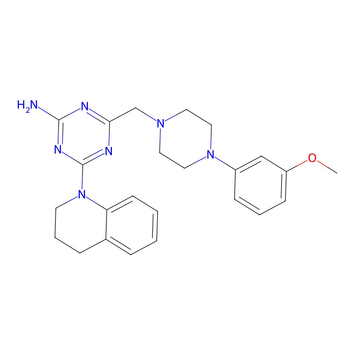 4-(3,4-dihydro-1(2H)-quinolinyl)-6-{[4-(3-methoxyphenyl)-1-piperazinyl]methyl}-1,3,5-triazin-2-amine molecular structure, CAS 726198-71-6