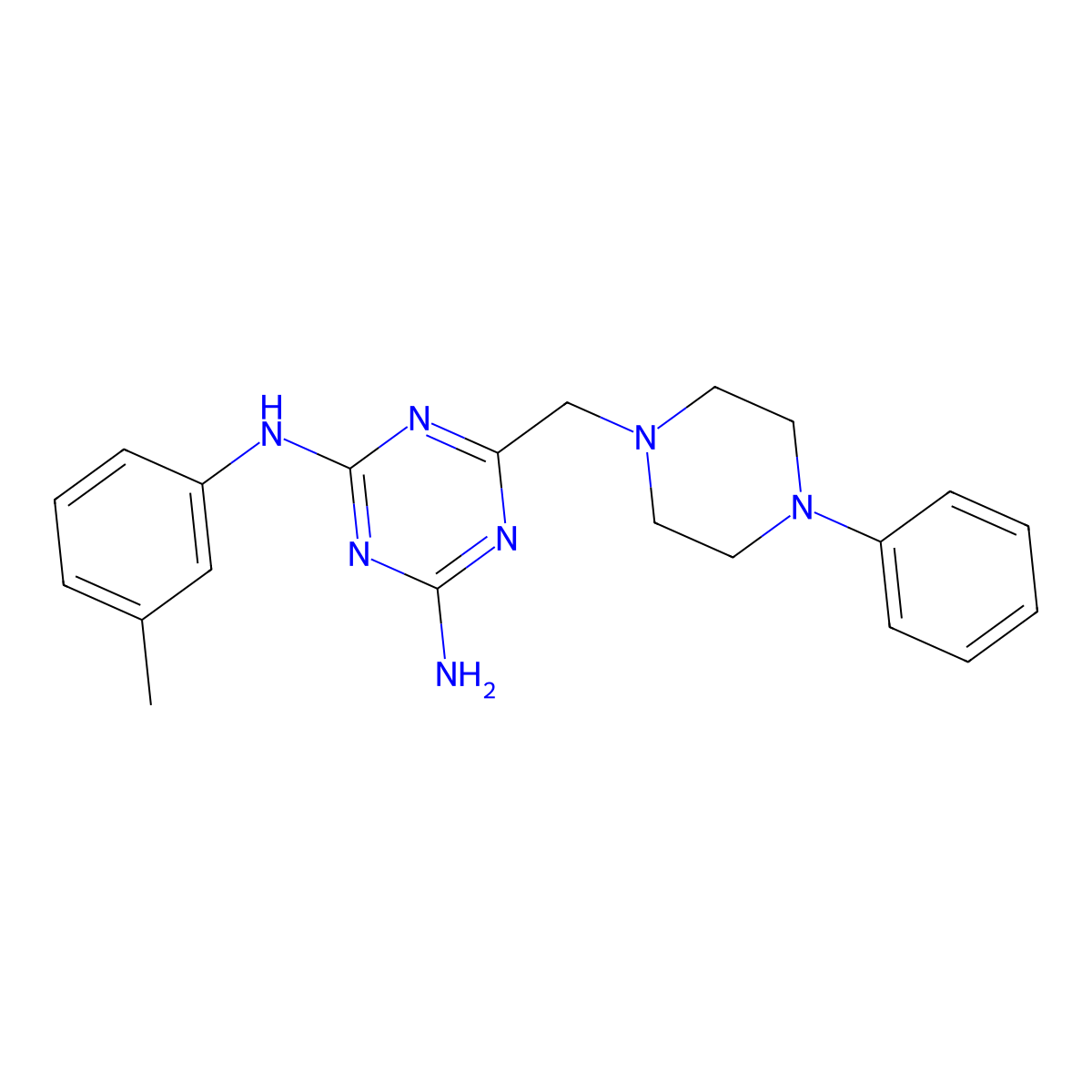 N-{4-amino-6-[(4-phenylpiperazino)methyl]-1,3,5-triazin-2-yl}-N-(3-methylphenyl)amine molecular structure, CAS 726198-82-9