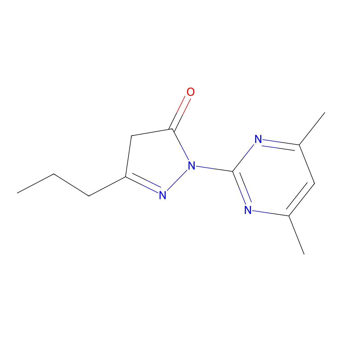 2-(4,6-dimethylpyrimidin-2-yl)-5-propyl-2,4-dihydro-3H-pyrazol-3-one molecular structure, CAS 726198-95-4