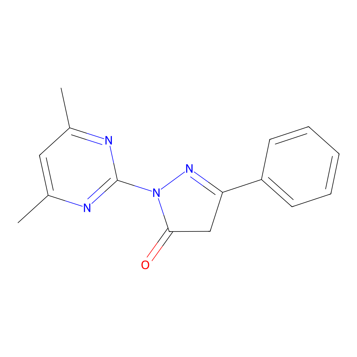 2-(4,6-dimethyl-2-pyrimidinyl)-5-phenyl-2,4-dihydro-3H-pyrazol-3-one molecular structure, CAS 726198-97-6