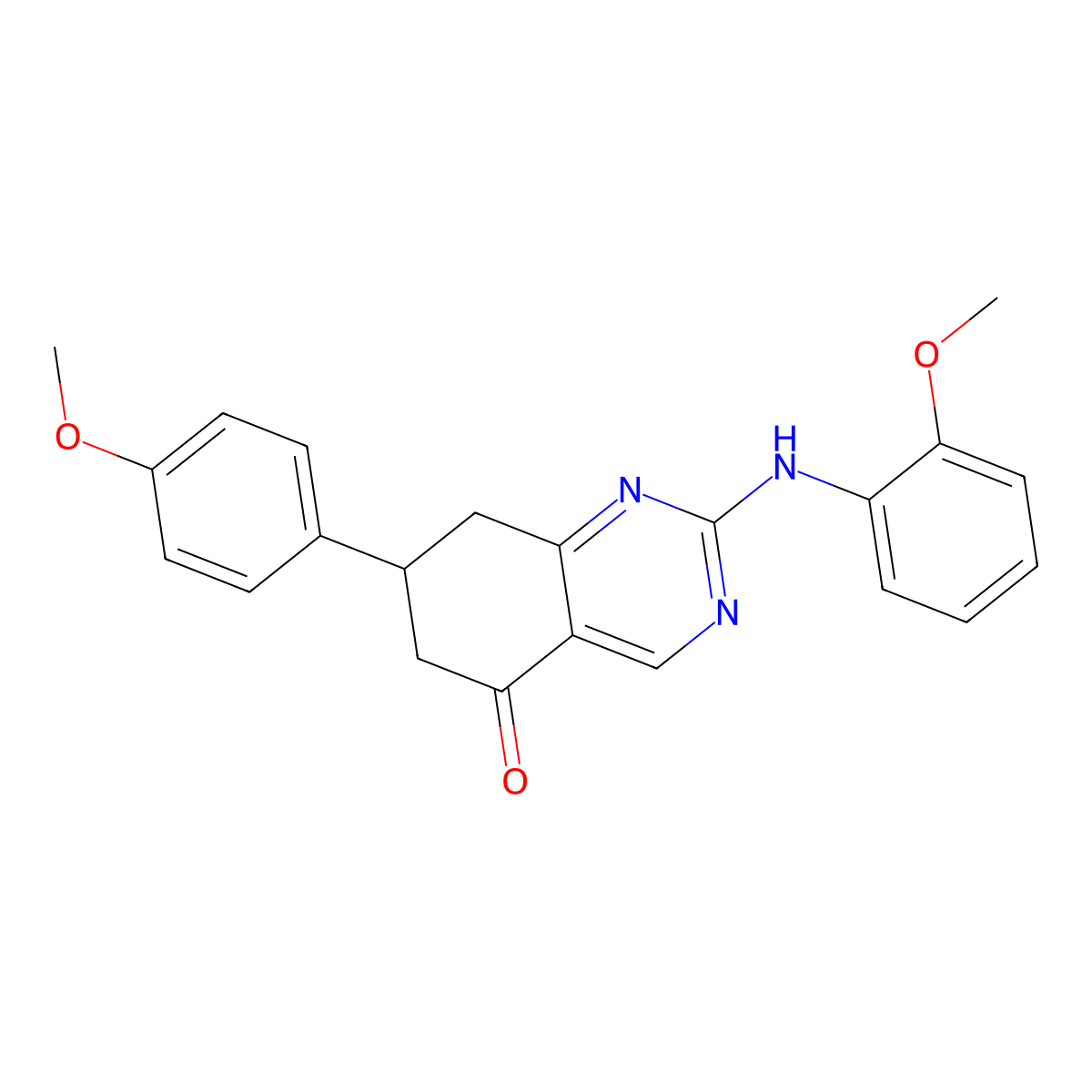 7-(4-methoxyphenyl)-2-[(2-methoxyphenyl)amino]-7,8-dihydroquinazolin-5(6H)-one molecular structure, CAS 726199-33-3