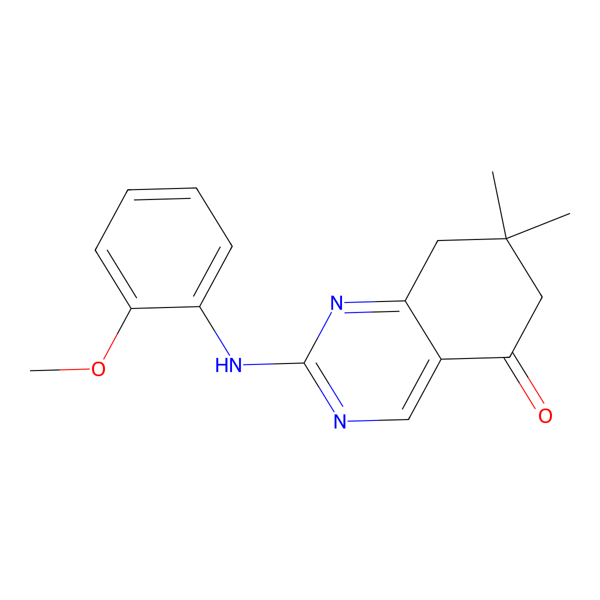 2-[(2-methoxyphenyl)amino]-7,7-dimethyl-7,8-dihydroquinazolin-5(6H)-one molecular structure, CAS 726199-34-4