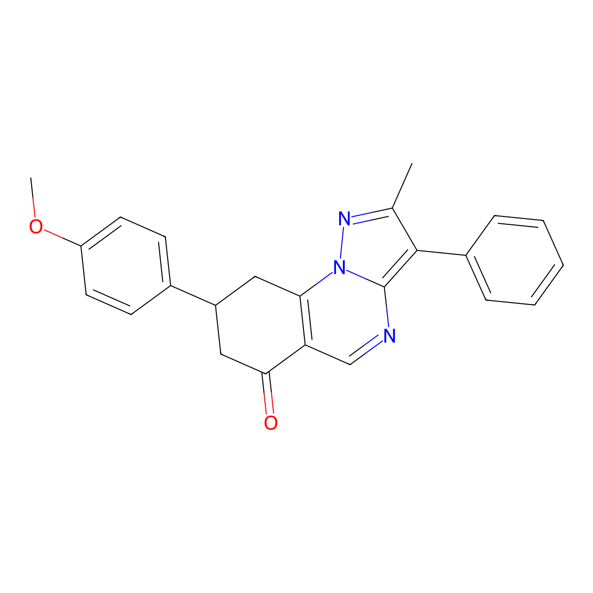8-(4-methoxyphenyl)-2-methyl-3-phenyl-8,9-dihydropyrazolo[1,5-a]quinazolin-6(7H)-one molecular structure, CAS 726199-99-1