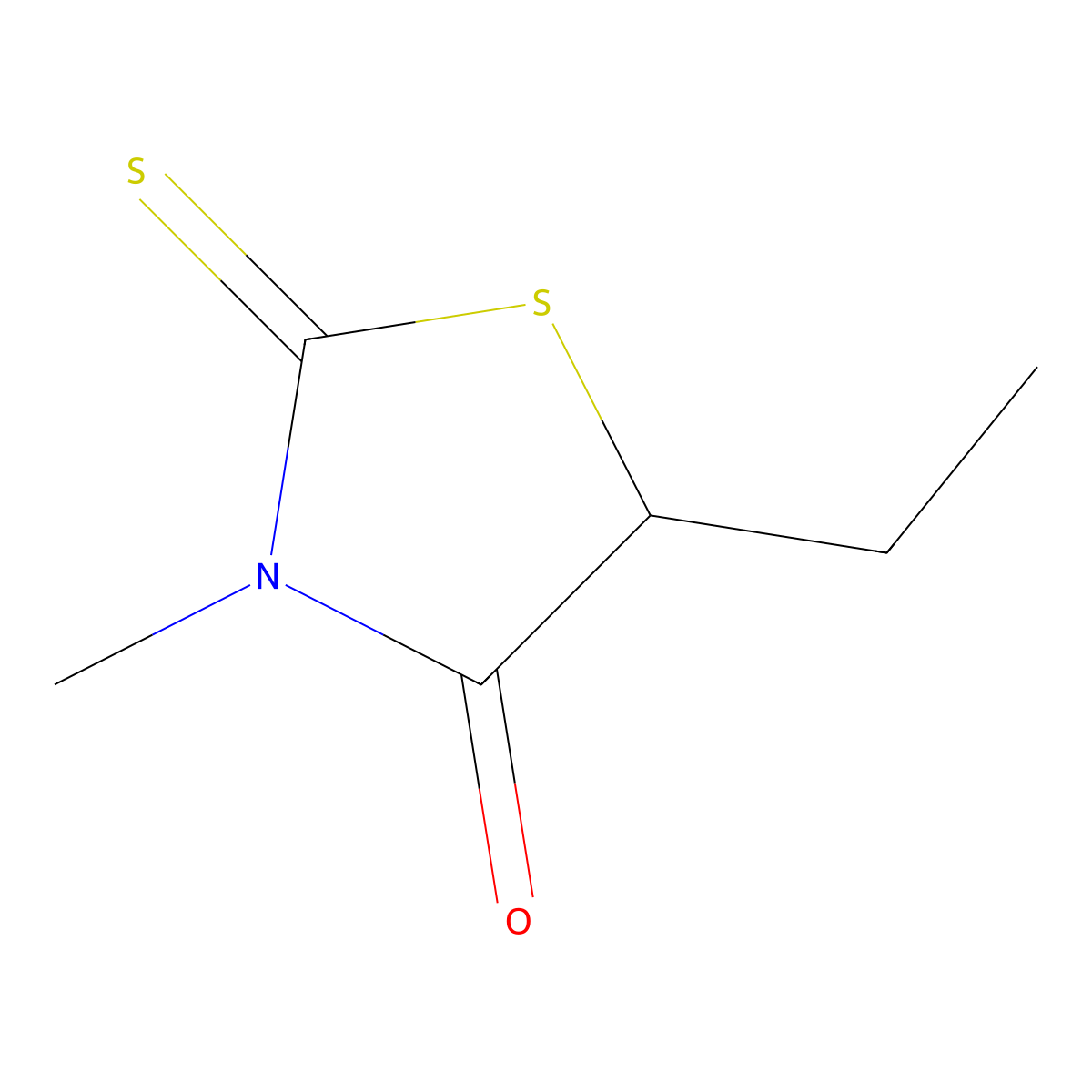 5-Ethyl-3-methyl-2-thioxo-1,3-thiazolidin-4-one molecular structure, CAS 7262-48-8