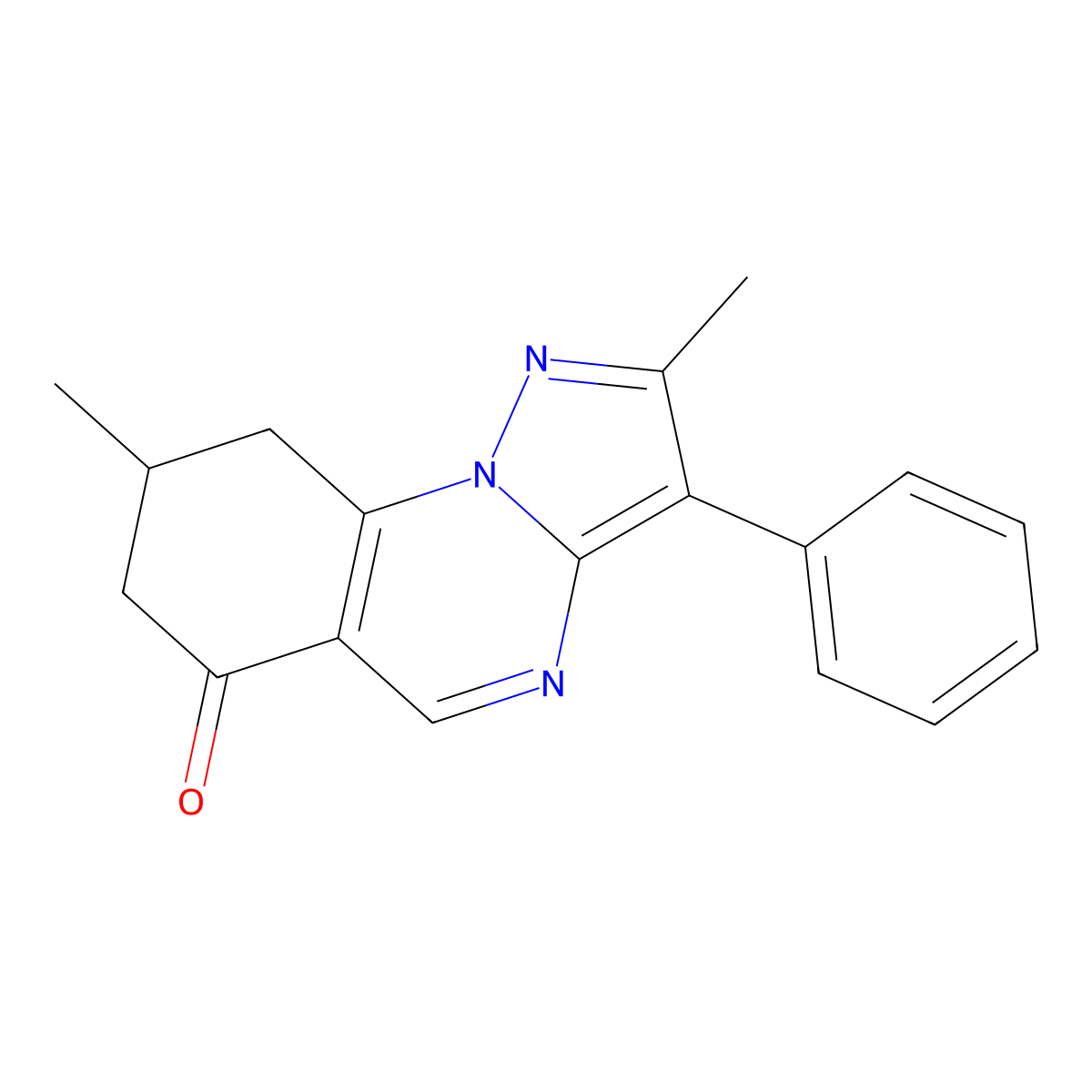 2,8-dimethyl-3-phenyl-8,9-dihydropyrazolo[1,5-a]quinazolin-6(7H)-one molecular structure, CAS 726200-01-7