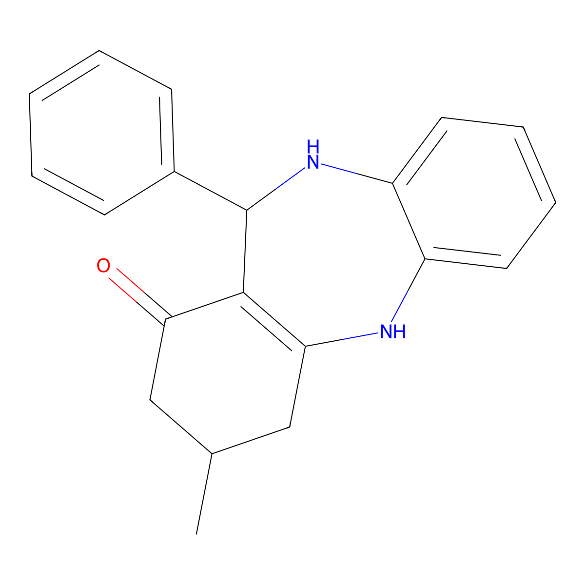 3-methyl-11-phenyl-2,3,4,5,10,11-hexahydro-1H-dibenzo[b,e][1,4]diazepin-1-one molecular structure, CAS 726200-16-4