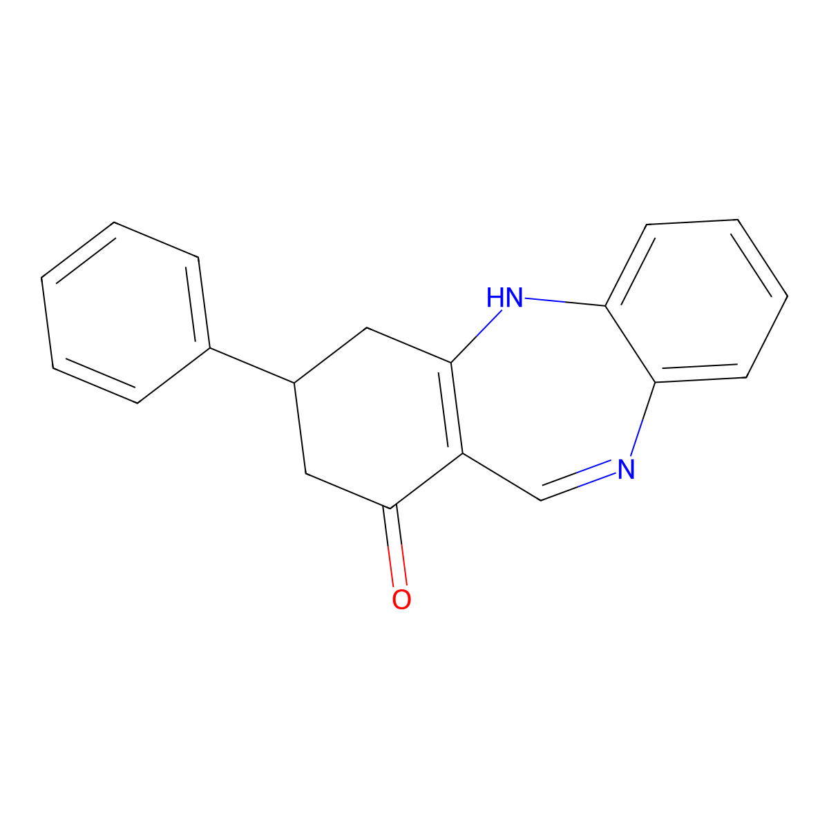 3-phenyl-2,3,4,5-tetrahydro-1H-dibenzo[b,e][1,4]diazepin-1-one molecular structure, CAS 726200-29-9