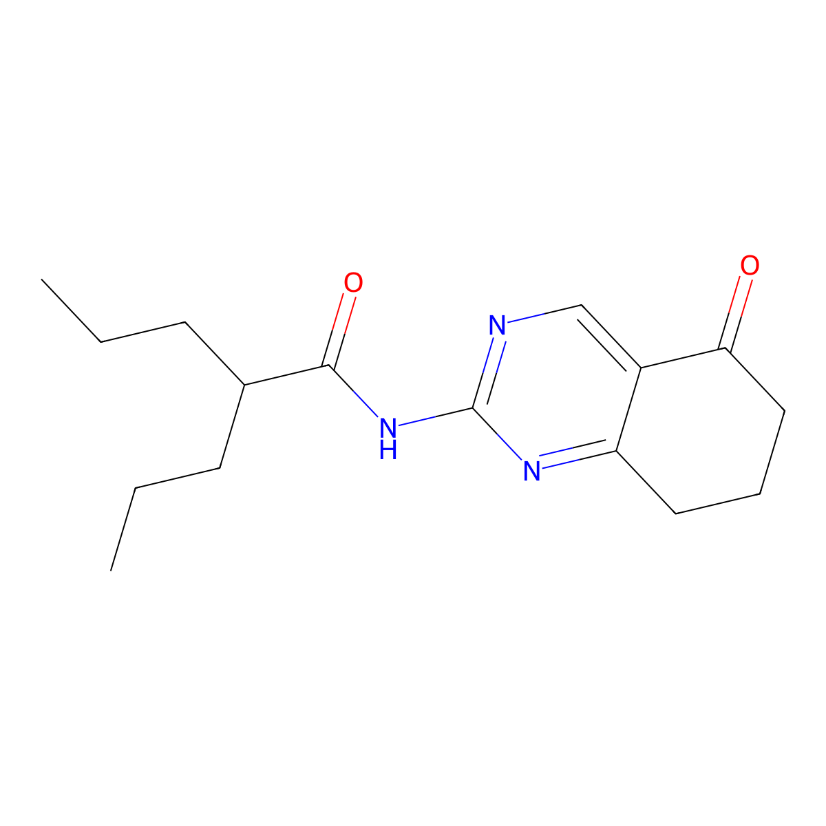 N-(5-oxo-5,6,7,8-tetrahydroquinazolin-2-yl)-2-propylpentanamide molecular structure, CAS 726200-37-9