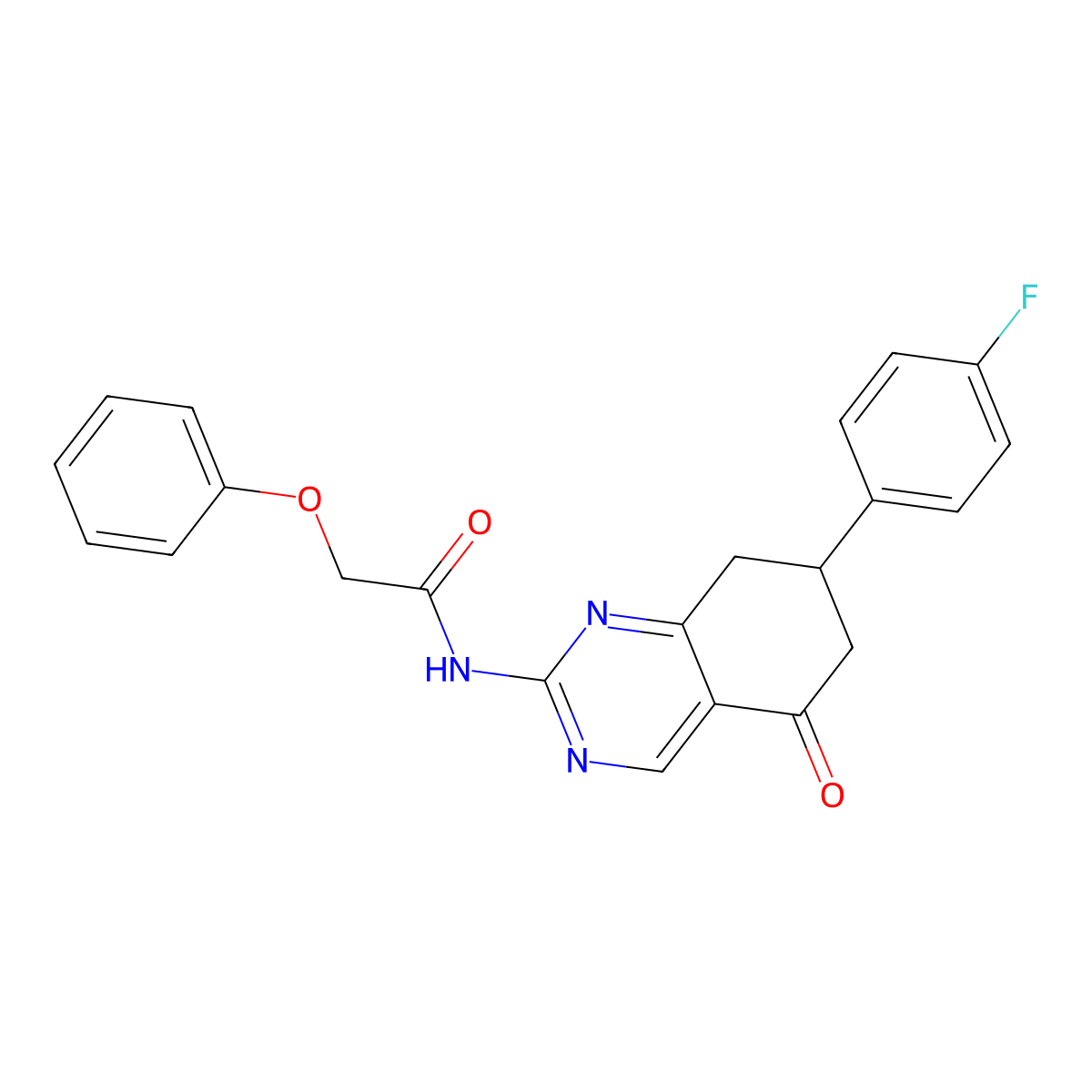 N-[7-(4-fluorophenyl)-5-oxo-5,6,7,8-tetrahydroquinazolin-2-yl]-2-phenoxyacetamide molecular structure, CAS 726200-39-1