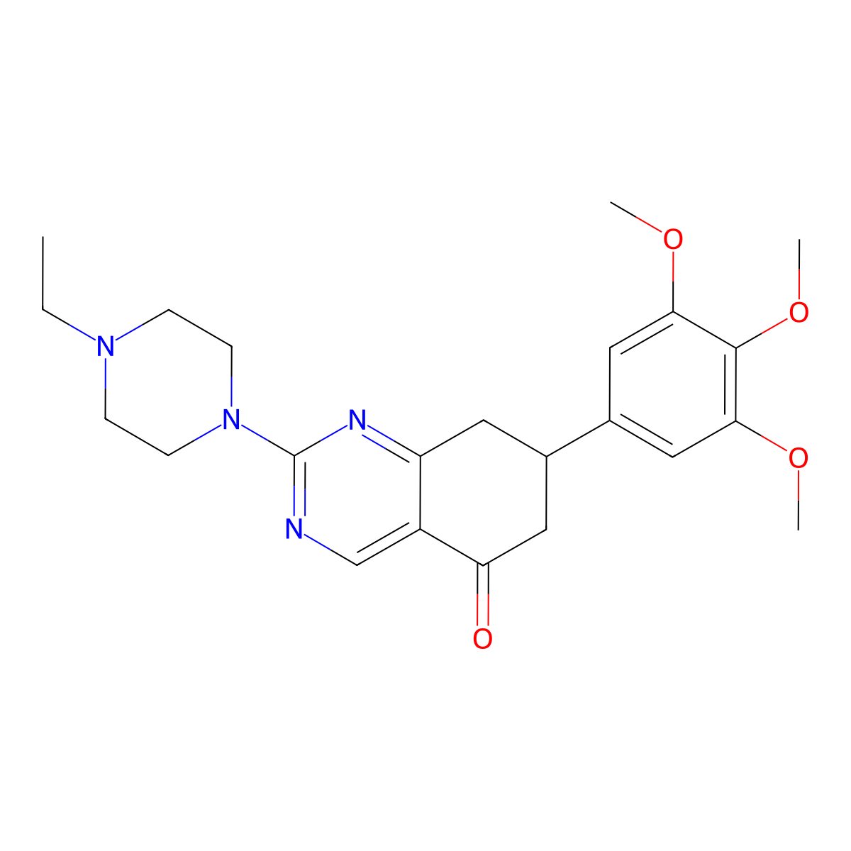 2-(4-ethylpiperazin-1-yl)-7-(3,4,5-trimethoxyphenyl)-7,8-dihydroquinazolin-5(6H)-one molecular structure, CAS 726200-40-4