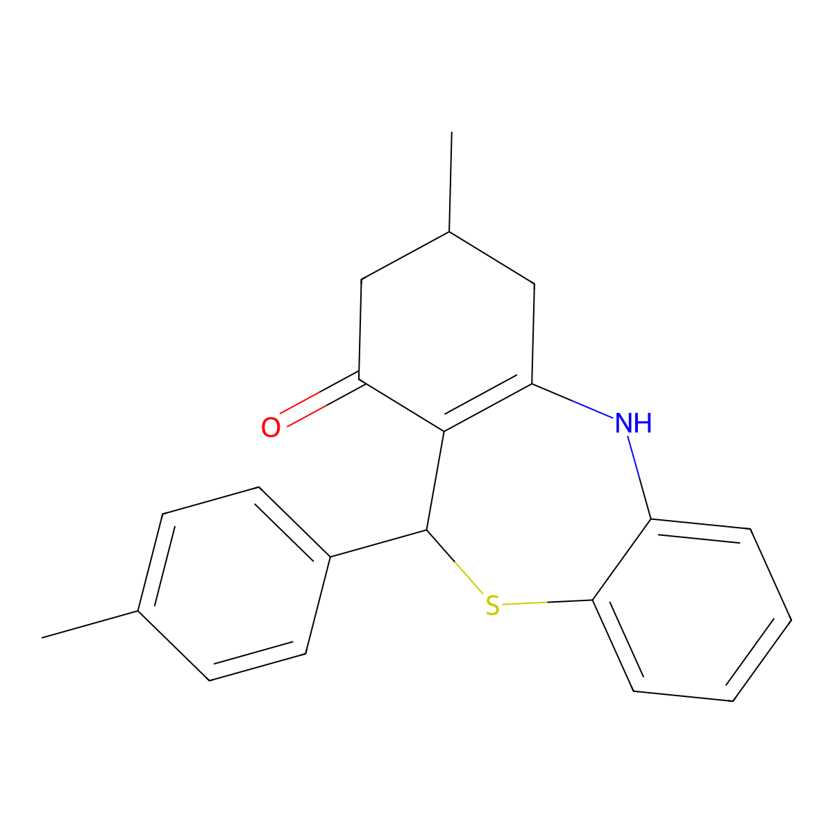 3-methyl-11-(4-methylphenyl)-3,4,5,11-tetrahydrodibenzo[b,e][1,4]thiazepin-1(2H)-one molecular structure, CAS 726200-43-7