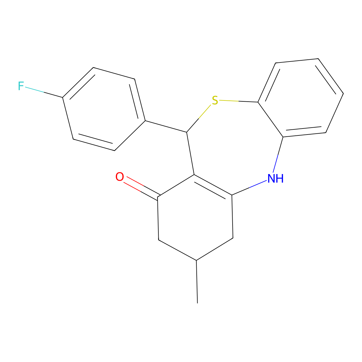11-(4-fluorophenyl)-3-methyl-3,4,5,11-tetrahydrodibenzo[b,e][1,4]thiazepin-1(2H)-one molecular structure, CAS 726200-44-8