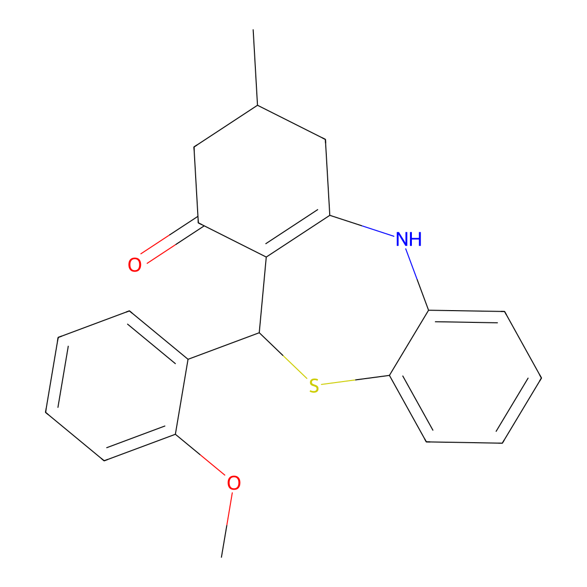 11-(2-methoxyphenyl)-3-methyl-3,4,5,11-tetrahydrodibenzo[b,e][1,4]thiazepin-1(2H)-one molecular structure, CAS 726200-45-9