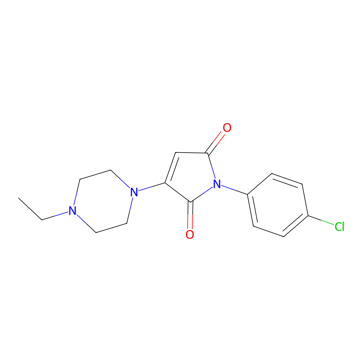 1-(4-chlorophenyl)-3-(4-ethylpiperazin-1-yl)-1H-pyrrole-2,5-dione molecular structure, CAS 726200-80-2