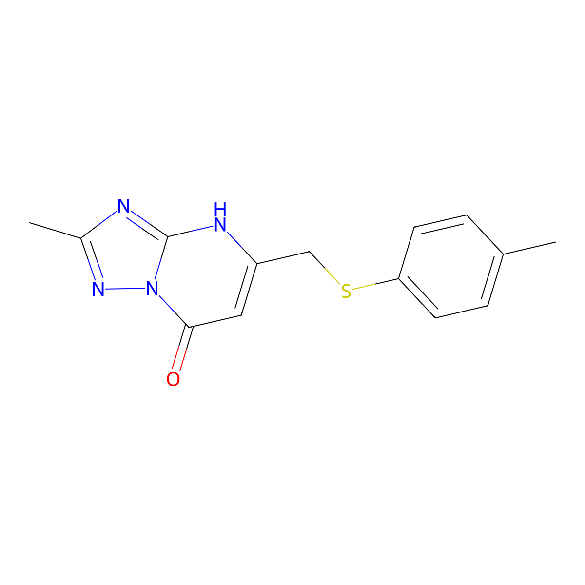 2-methyl-5-{[(4-methylphenyl)thio]methyl}[1,2,4]triazolo[1,5-a]pyrimidin-7(4H)-one molecular structure, CAS 726200-97-1