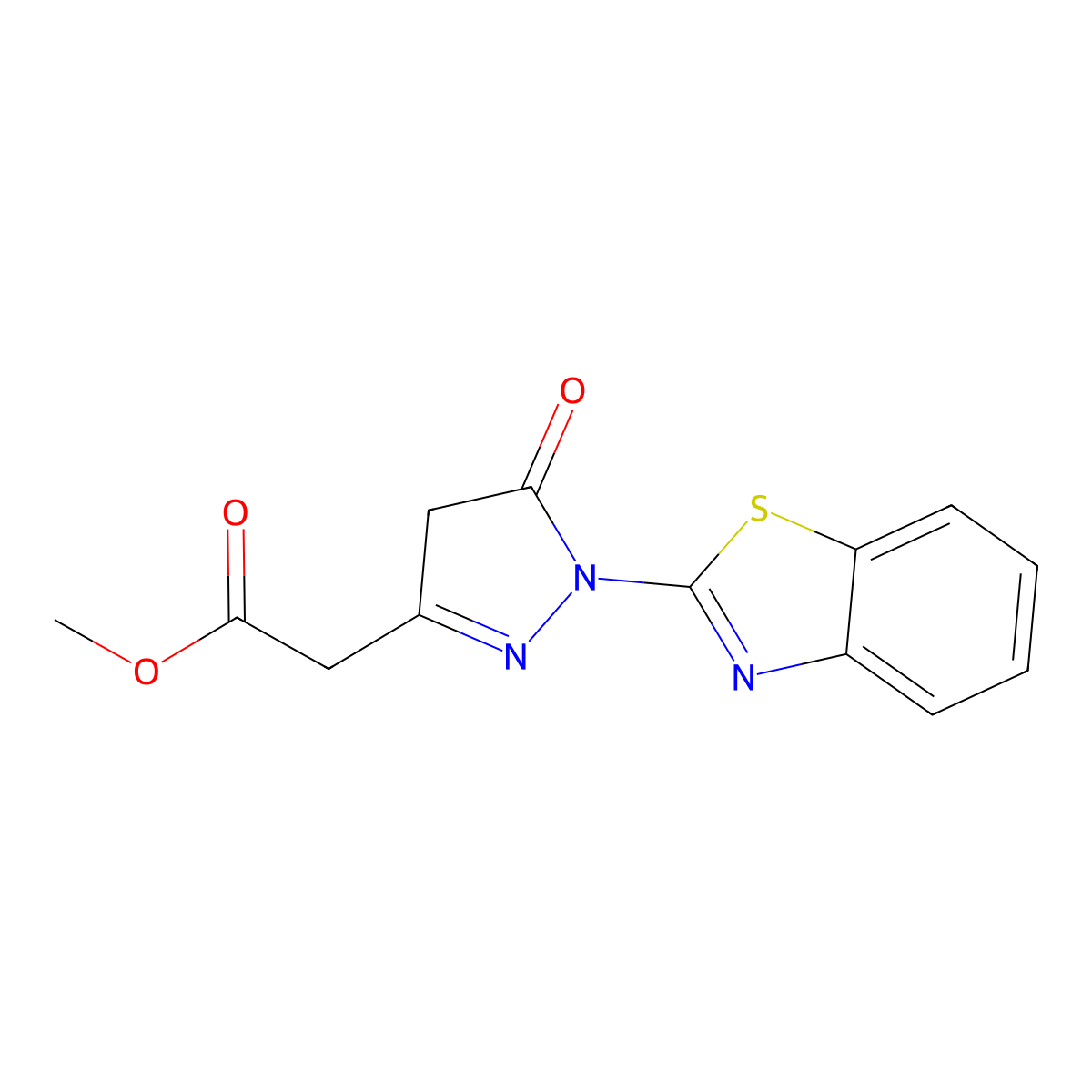 methyl [1-(1,3-benzothiazol-2-yl)-5-oxo-4,5-dihydro-1H-pyrazol-3-yl]acetate molecular structure, CAS 726201-04-3