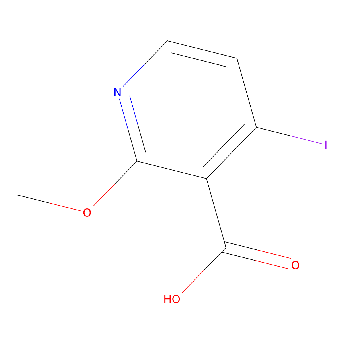 4-Iodo-2-methoxypyridine-3-carboxylic acid molecular structure, CAS 726206-55-9